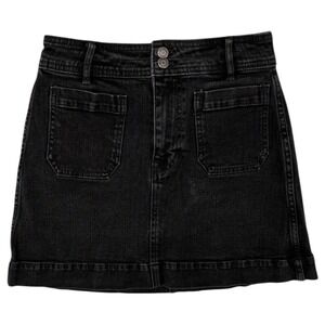 Madewell Stretch Denim A Line Mini Skirt Black Size 00